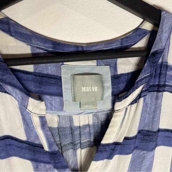 Maeve Blue and White Plaid Midi Dress - Picture 3 of 4